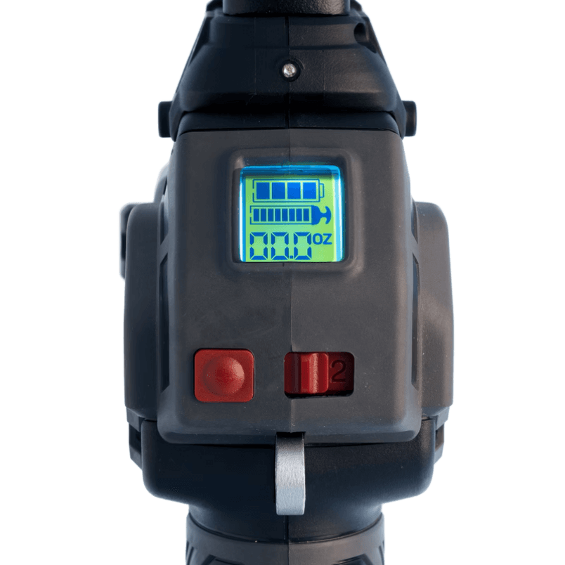 digital display of a skf battery driven grease gun